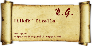 Milkó Gizella névjegykártya